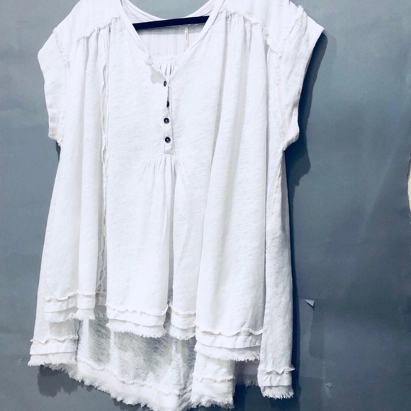 ❗️Top Rated FREE PEOPLE White Aster Henley Top NWT - Picture 5 of 7